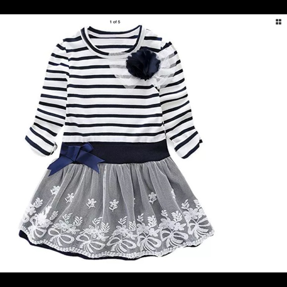 Unk Other - New Children’s blue white striped dress